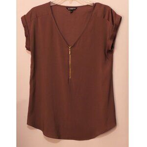 Women's EXPRESS Brown Sleveless Top Blouse Shirt Size M